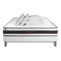 Komplettpaket Bett - Matratze 140x190 Cm + Boxspringbett (monoblock) + 2 Kopfkissen + Bettdecke - Form