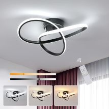 Comely Modern Led Ceiling Light In Clover Shape, Led Ceiling Luminaire Ø 40cm For Living Room, Kitchen, Bedroom, Balcony, Hallway - 36w - Black - 