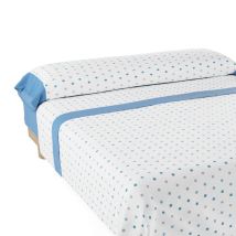 Ensemble De Draps Azul Nalui Maia Tissu En Polycoton, Lavable À 30o Et Facile À Repasser.