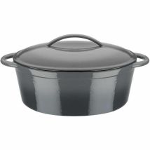 Gusseisen Cocotte - Gsw - Grey Shadow - 33 X 25 Cm - Oval - Induktion - Grau