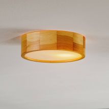 Plafoniera Cilindrica Lamkur in Pino – 1x E27 – Altezza 8 cm, Larghezza 27 cm – Illuminazione Elegante per Interni