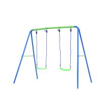 Outdoor Toys - Columpio Doble Infantil Para Jardín + 3 Años Juego Para Niños De Metal 220x138x182 Cm Carga Hasta 45 Kg