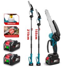 2-in-1 Teleskop-kettensäge 8 Zoll, Stangensäge 170 Cm, Mit 2 Akkus À 4000 Mah, Stangensäge Zum Baumschnitt