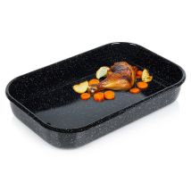 Bandeja Rectangular Esmaltada Para Hornear, Apta Para Cocinas De Inducción Y Gas, 6 Litros, 42 X 27 X 7 Cm.