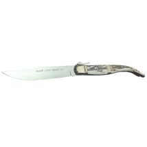 Coltello Da Collezione Muela Curro Curro-a, Corno Di Cervo E Manici In Ottone, Lama Da 10 Cm, Peso 160 Grammi + Carta Regalo Multiuso