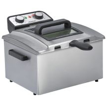 Steba DF 300 Edelstahl Fritteuse – 1,5 kg Kapazität – Temperaturregelung bis 190° C – Profi-Heizsystem mit Kaltzonenprinzip