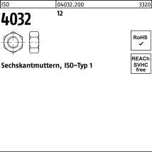 Sechskantmutter ISO 4032 M10 x 1,5 – Stahl – 100 Stück