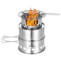 Réchaud À Bois Portable Pliable Et Coupe-vent, Réchaud À Bois Compact En Acier Inoxydable, Réchaud À Alcool Idéal Pour Le Camping, Les Pique-niques Et