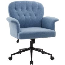 Iwmh Chaise De Bureau, Fauteuil Pivotante Réglable En Hauteur, Chaise De Bureau En Tissu Teddy, Siege Pour Coiffeuse, Chambre À Coucher, Bureau À 