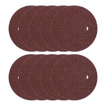 Hikoki Haft-schleifscheiben Holz, Metall 125mm 10 Stück, Schleifpapier, Schleifblätter, Klettscheiben, Tellerschleifer - Körnung:k. 60