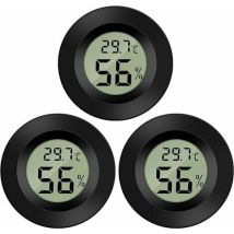 Dolaso - Mini Digital Lcd Thermometer Hygrometer, Thermometer, Portable Thermo Hygrometer Indicator, Temperature Humidity -5070°C 20%99% Rh (3 Pcs)