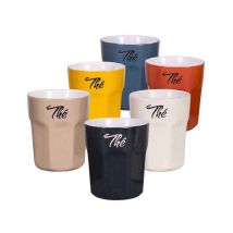 Ensemble 6 tasses multicolores grès 10x8x8cm – Tasses et mugs – Type de produit, Quantité par pack, Matières, Style, Motif décoratif – ANTIC LINE
