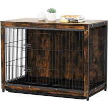Bingopaw Xl Gabbia Per Cani Metallo Legno Grande Taglia Casetta Per Cani Da Interno Tavolino Per Gabbia Recinto 97x59x75cm