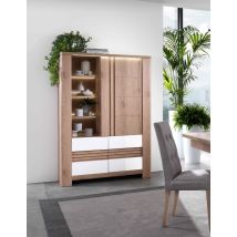Mobile Mod. Palazzo Cm 120x44.4 H. 180 Rovere Wellington E Bianco Lucido