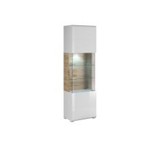 Estantería Torsone 103, Blanco + Blanco Brillante + Roble Sanremo, Cerrable, Con Puertas, Aglomerado Laminado, Vidrio, Número De Puertas: 1, Número De