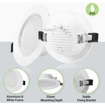 Gabrielle 10er-pack Extra Flacher Led-einbaustrahler, Ip44-led-badezimmerstrahler, 5 W 310 Lm Neutralweiß 4000 K, Ultradünn 35 Mm, Extra Flacher Led-