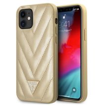 Funda Rígida Guess Guhcp12spuvqtmlbe Para Iphone 12 Mini De 5,4 Pulgadas, Color Oro/oro, Colección V-quilted