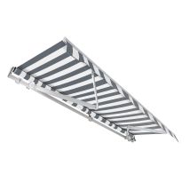 Tenda Da Sole Con Bracci A Snodo E Protezione Uv 3x2,5m Antracite/bianco Montaggio A Parete - Toboli