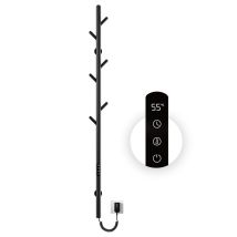Toallero Eléctrico,radiador De Baño Termostático Inteligente,toallero Electrico Baño Negro,1530x32 Mm,secador De Toallas Eléctrico Tipo Poste Con 6 