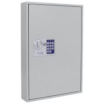 Armadietto Per Chiavi S 100 Con Serratura Elettronica, Grigio Chiaro, 100 Portachiavi Gratis, Kit Di Fissaggio Incluso - Rottner