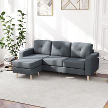 3-seater Straight Sofa, Scandinavian, Anthracite Grey