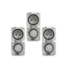 3er Set Analoge Zeitschaltuhren Für Außensteckdosen Garten Timer Mechanisch 13cm