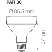 Lampada Par30 E27 Ip65 12w 230v 4000k 1010lm ( Lampo Cod. Par30ip65bn )