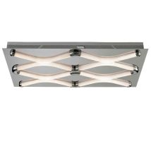 Deckenlampe Deckenleuchte Wohnzimmerlampe Schlafzimmerlampe Flurleuchte, Chrom Satiniert, Led 7w 405lm Warmweiß, Lxbxh 58x34x6cm