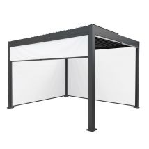 Anthracite Aluminium Pergola With White Blinds - 3m X 4m