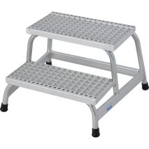 Krause – Marchepied aluminium 2 marches – Charge max. 150 kg – Hauteur 400 mm – Largeur 520 mm – Idéal pour ateliers et chantiers