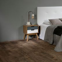 Chevet 2 Tiroirs En Pin Naturel, Gris Et Blanc - Jizer
