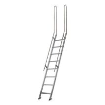 Echelle Direct - Alu Stufenleiter 2,95m Mit Beidseitigem Geländer Obere Gerade Handläufe, Breite 45cm, Hanlauf Beidseitig, Stufentiefe 5mm, 