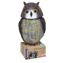 Defenders Wind-Action Owl – Garden Weather Vane – Reflective Eyes – Realistic Profile – Effective Deterrent