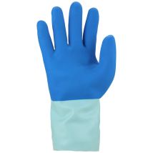 Asatex Chemikalienhandschuh 3454 Gr. 9 blau 300 mm 1,2 mm Naturlatex mit Baumwollfutter EN 374 Typ A