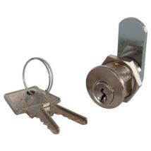 Serratura A Cilindro Leva Dritta 22 Meroni - Ottone Cromato F.mm 20 L.mm 30- 5 Pezzi