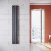 Elegant - Radiadores De Agua Caliente 1800 X 311 X 48 Mm,radiador De Salón Potencia 536 W,monocapa Vertical,conexiones Centrales G 1/2' - Antracita