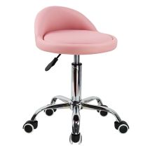 Tabouret De Bureau Réglable En Hauteur 46-62cm – Assise En Cuir Synthétique Noir – 5 Roulettes De Sécurité – Charge Maximale 135kg – Kktoner