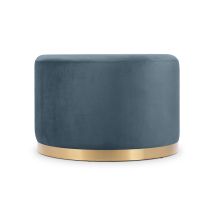 Sicaan - Pouf Charlotte Ii Aus Samt In Celadonblau Und Goldfarbenem Metall