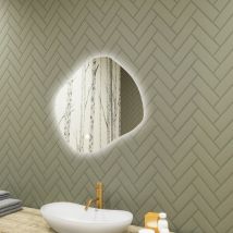 Artforma - Badezimmerspiegel Mit Beleuchtung, 74x64, Touchschalter , Led Dual, Ovaler Spiegel