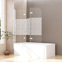 Wdwritti 140 X 140 Cm Pare-baignoire 3 Pièces Pliable Paroi De Douche, Paroi De Douche Pour Baignoire Paroi De Douche Pour Baignoire Avec Labyrinthes 