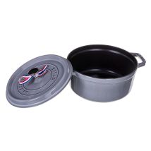 Runde Cocotte 24 cm – Gusseisen – Graphitgrau – Induktionsgeeignet – Spülmaschinengeeignet
