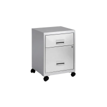 Combi Filing Cabinet – 2 Drawer – Silver – Steel – Lockable – Fully Assembled