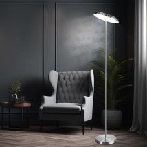 Lampada Da Terra Lampada Da Terra, Dimmer Touch 3 Livelli Regolabile, Lampada Da Soggiorno, Metallo Argentato, Faretto Mobile, Led 21w 1700lm 3000k, H