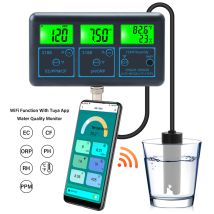7 In 1 Ph/ec Ppm Cf Misuratore Di Conducibilità Tester Di Qualità Dell'acqua 0,0-14,0 Ph / 019,99 Ms/cm Acquario, Strumento Per Idroponica - Rosvola