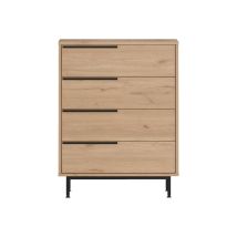 Cajonera 4 Cajones Rebecca Mobili Maguey 95x75x44,5 Tablero De Partículas Hierro Marrón Gris Oscuro Moderno