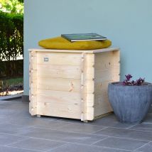 Banco De Almacenamiento Gaia En Madera Con Tapa 60x60x54 Cm