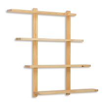 Box Furniture - Estantería De Pared Multiples Posiciones Eco-line 80x19x127cm Madera De Pino Acabado Envejecido