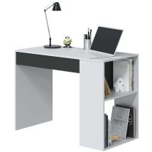 Usinestreet - Scrivania Masster Con 1 Cassetto In Artik Bianco E Grigio Antracite Con Stile Moderno 73x101x50 Cm