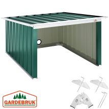 Gardebruk - Garaje Para Robot Cortacésped Metal Resistente A La Intemperie 4x Anclaje Al Suelo Cobertizo Caseta Exterior Jardín Pultdach Grün (de)
