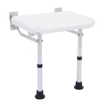 Asiento De Ducha Plegable Montado En La Pared Con Patas Plegables Para Ancianos, Taburete De Ducha, Ancianos Y Discapacitados Carga Máxima 220 Libras